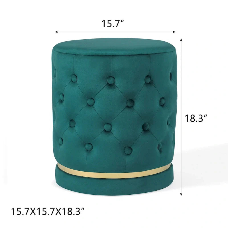 Pouf rond capitonné Adeco 18.3 Height