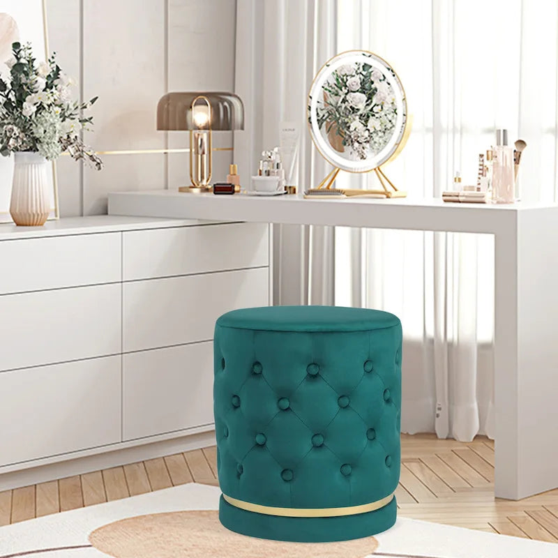Pouf rond capitonné Adeco 18.3 Height
