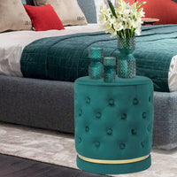 Pouf rond capitonné Adeco 18.3 Height