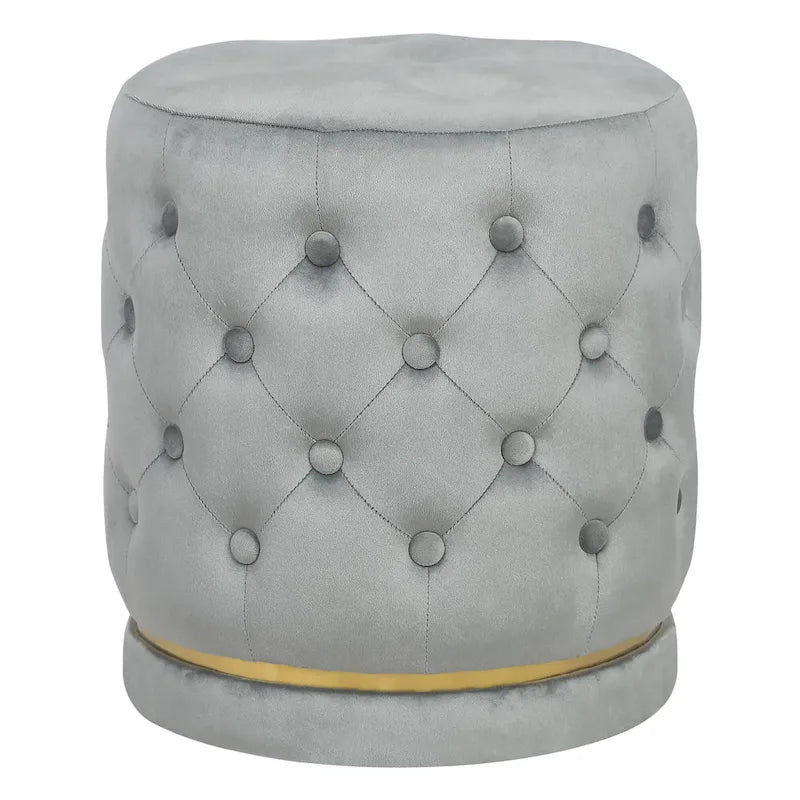 Pouf rond capitonné Adeco 18.3 Height