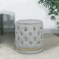 Pouf rond capitonné Adeco 18.3 Height