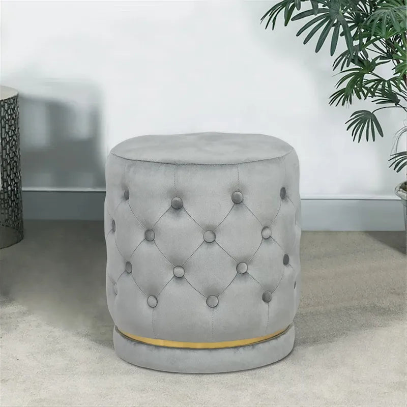 Pouf rond capitonné Adeco 18.3 Height