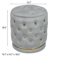 Pouf rond capitonné Adeco 18.3 Height