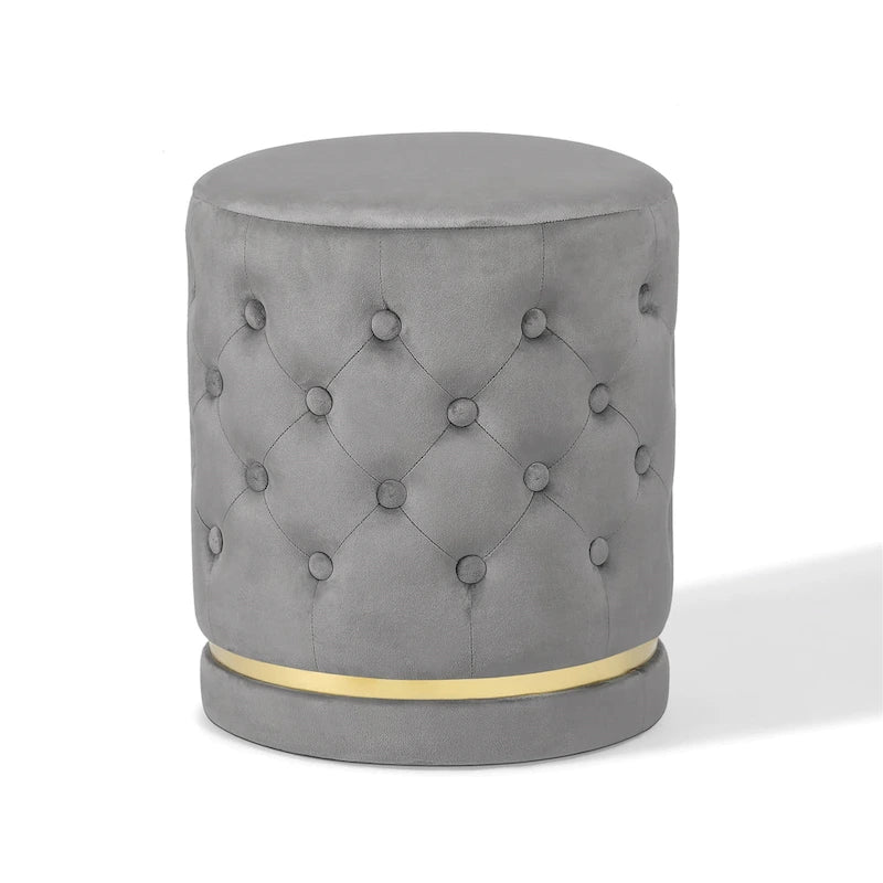 Pouf rond capitonné Adeco 18.3 Height