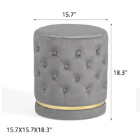 Pouf rond capitonné Adeco 18.3 Height