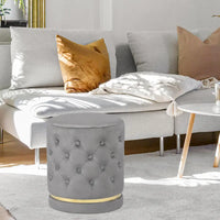 Pouf rond capitonné Adeco 18.3 Height