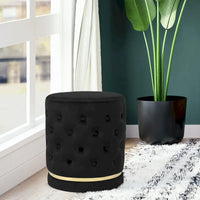 Pouf rond capitonné Adeco 18.3 Height