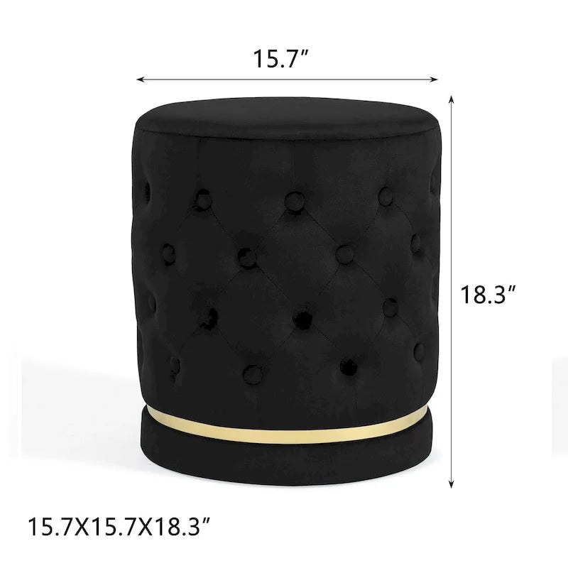 Pouf rond capitonné Adeco 18.3 Height