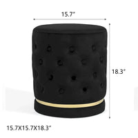 Pouf rond capitonné Adeco 18.3 Height