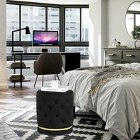Pouf rond capitonné Adeco 18.3 Height