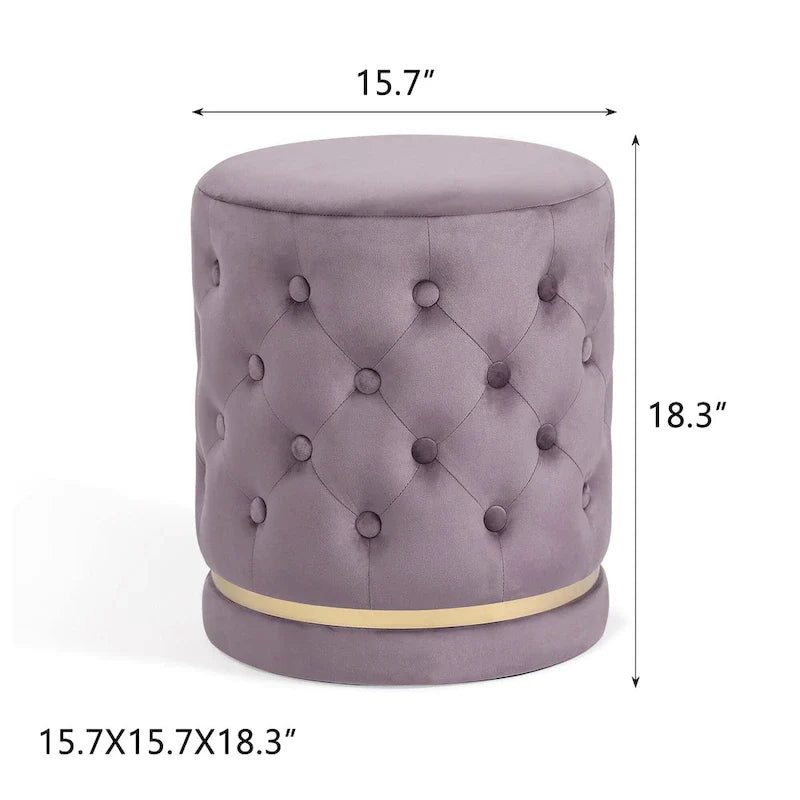 Pouf rond capitonné Adeco 18.3 Height