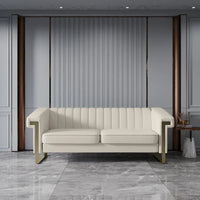 Canapé Chesterfield traditionnel capitonné en velours Takefuns, canapé avec coussins amovibles et pieds dorés