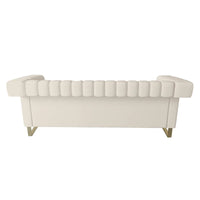 Canapé Chesterfield traditionnel capitonné en velours Takefuns, canapé avec coussins amovibles et pieds dorés