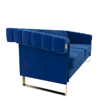 Canapé Chesterfield traditionnel capitonné en velours Takefuns, canapé avec coussins amovibles et pieds dorés
