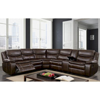 Canapé Sectionnel Inclinable Transitionnel Furniture of America Sory en Similicuir