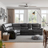 Canapé Sectionnel Inclinable Transitionnel Furniture of America Sory en Similicuir
