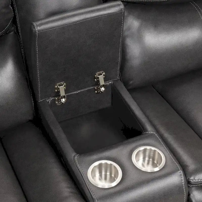 Canapé Sectionnel Inclinable Transitionnel Furniture of America Sory en Similicuir