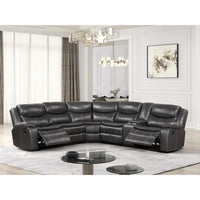 Canapé Sectionnel Inclinable Transitionnel Furniture of America Sory en Similicuir