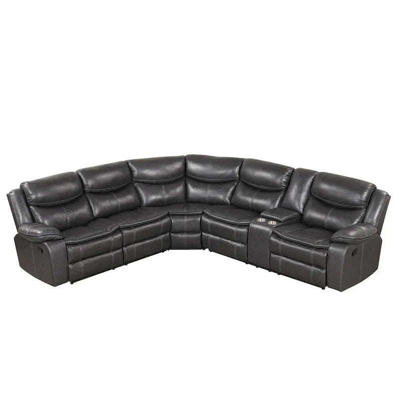 Canapé Sectionnel Inclinable Transitionnel Furniture of America Sory en Similicuir
