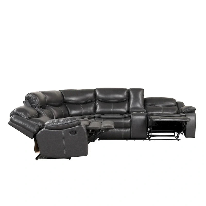 Canapé Sectionnel Inclinable Transitionnel Furniture of America Sory en Similicuir