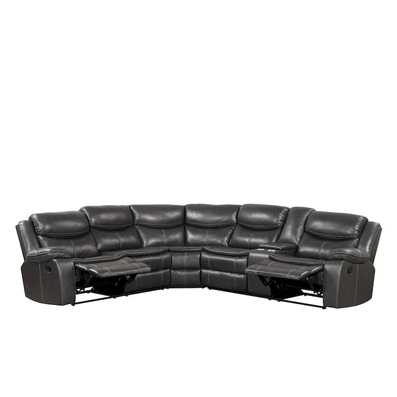 Canapé Sectionnel Inclinable Transitionnel Furniture of America Sory en Similicuir