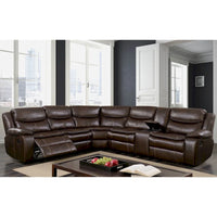 Canapé Sectionnel Inclinable Transitionnel Furniture of America Sory en Similicuir