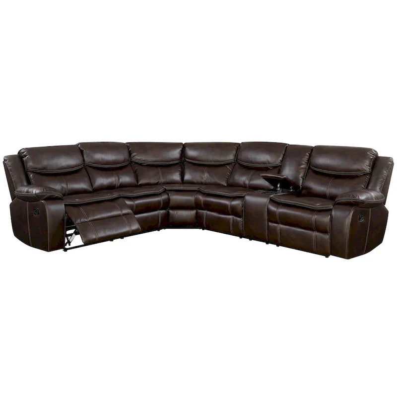 Canapé Sectionnel Inclinable Transitionnel Furniture of America Sory en Similicuir