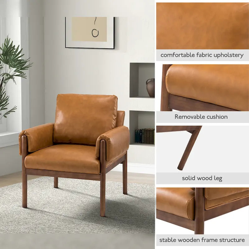 Fauteuil de salon Tiago Comfy Glossy avec base en bois massif, lot de 2