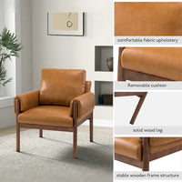 Fauteuil de salon Tiago Comfy Glossy avec base en bois massif, lot de 2