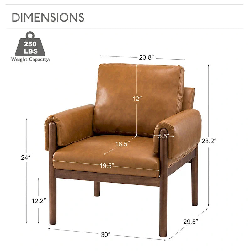 Fauteuil de salon Tiago Comfy Glossy avec base en bois massif, lot de 2
