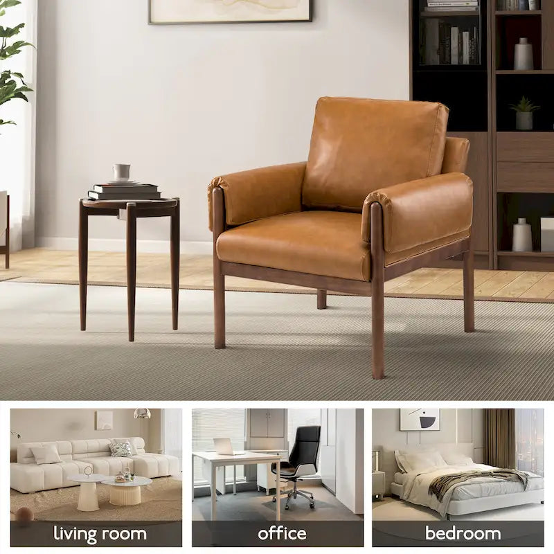 Fauteuil de salon Tiago Comfy Glossy avec base en bois massif, lot de 2