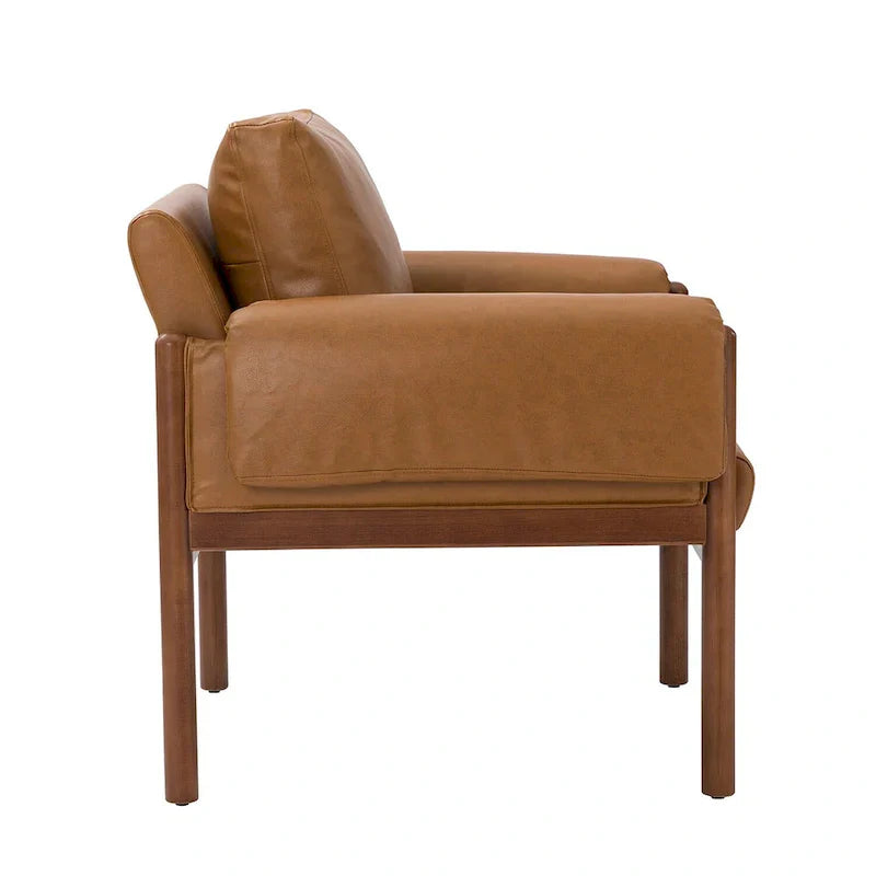 Fauteuil de salon Tiago Comfy Glossy avec base en bois massif, lot de 2