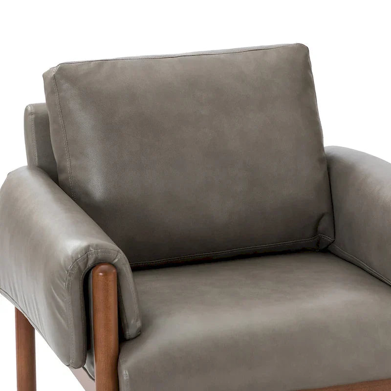 Fauteuil de salon Tiago Comfy Glossy avec base en bois massif, lot de 2