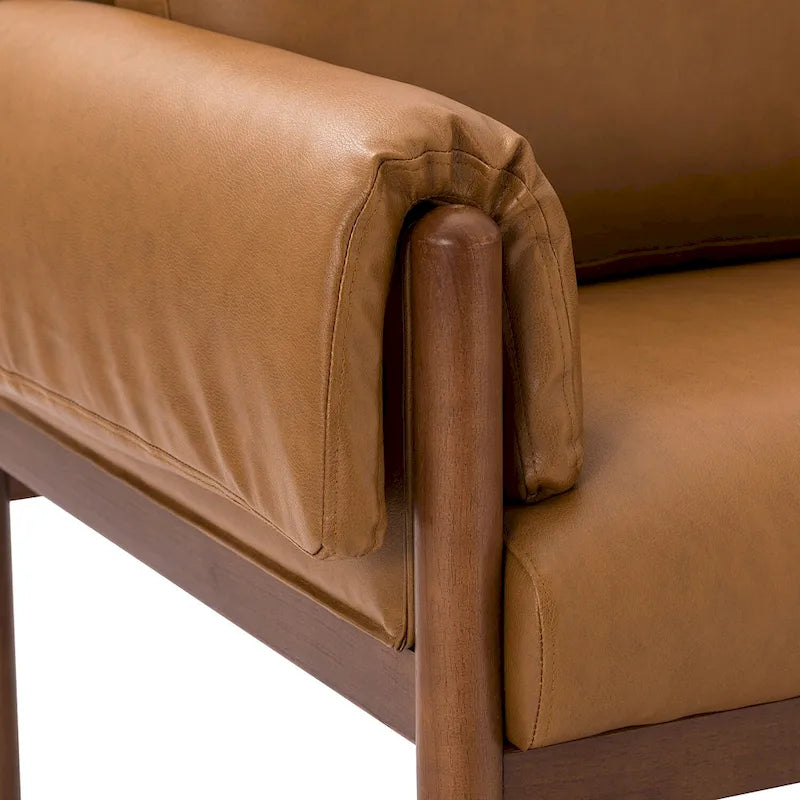 Fauteuil de salon Tiago Comfy Glossy avec base en bois massif, lot de 2
