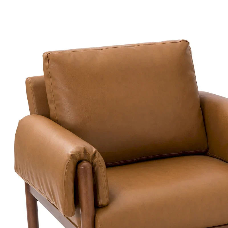 Fauteuil de salon Tiago Comfy Glossy avec base en bois massif, lot de 2