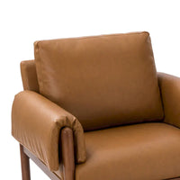 Fauteuil de salon Tiago Comfy Glossy avec base en bois massif, lot de 2