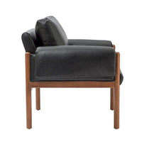Fauteuil de salon Tiago Comfy Glossy avec base en bois massif, lot de 2