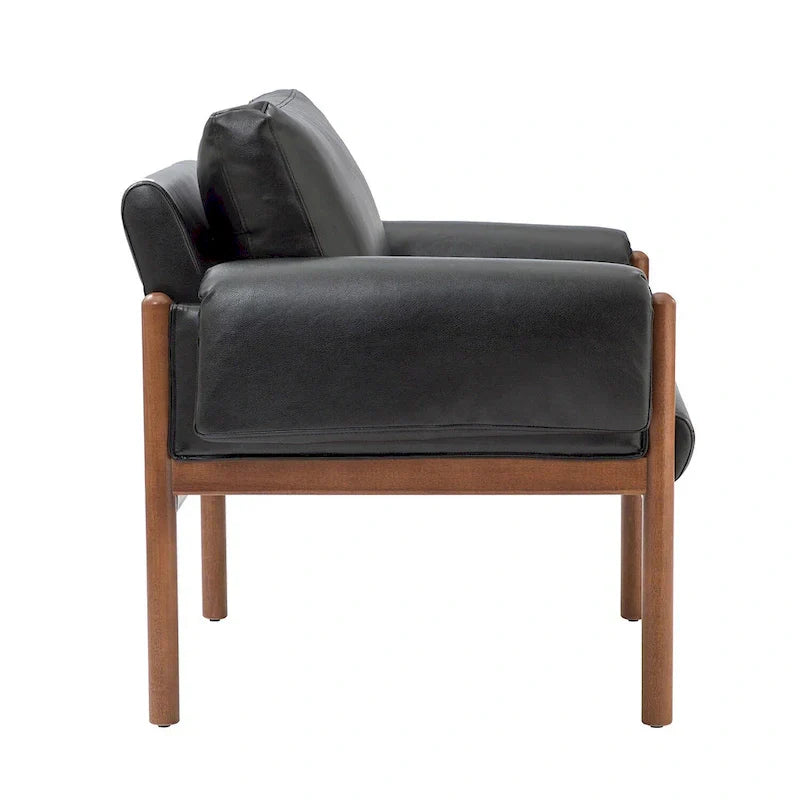 Fauteuil de salon Tiago Comfy Glossy avec base en bois massif, lot de 2