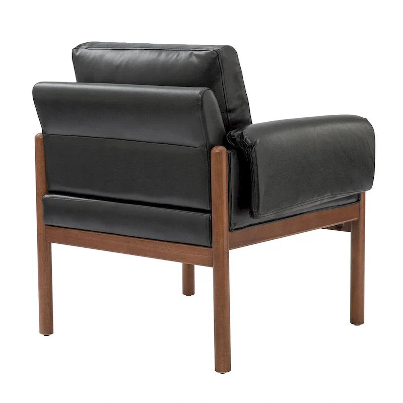 Fauteuil de salon Tiago Comfy Glossy avec base en bois massif, lot de 2