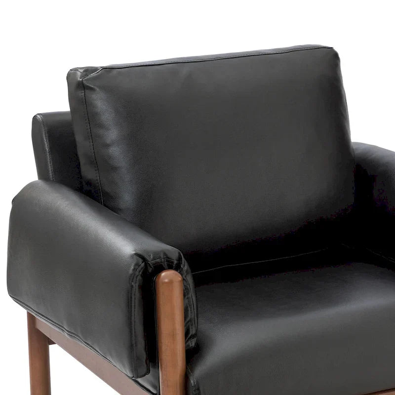 Fauteuil de salon Tiago Comfy Glossy avec base en bois massif, lot de 2