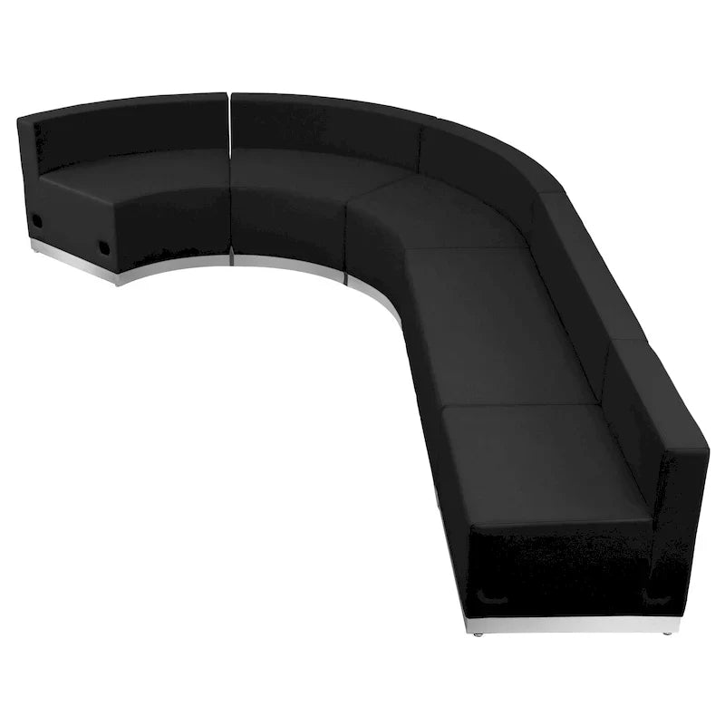 Configuration d'accueil modulable 5 pièces en LeatherSoft avec dossier et assise tendus