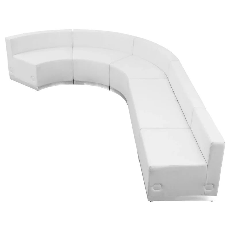Configuration d'accueil modulable 5 pièces en LeatherSoft avec dossier et assise tendus