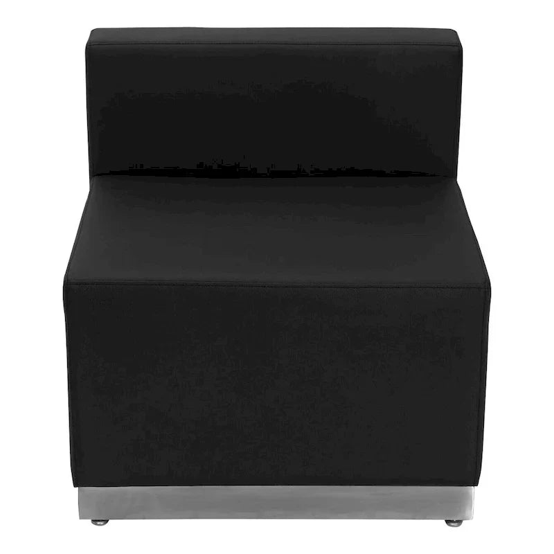 Configuration d'accueil modulable 5 pièces en LeatherSoft avec dossier et assise tendus