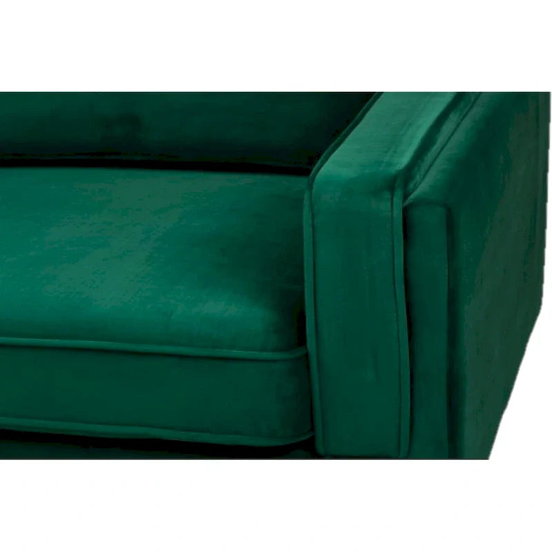 Fauteuil en velours vert avec pieds finition dorée