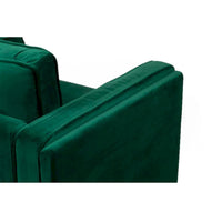 Fauteuil en velours vert avec pieds finition dorée
