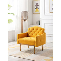 Fauteuil d'appoint capitonné en tissu Teddy avec pieds or rose