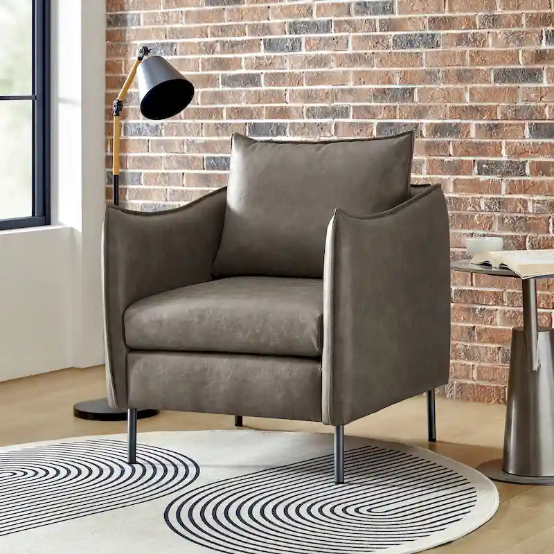Fauteuil d'appoint Jaime en similicuir végétalien avec coussin amovible par HULALA HOME