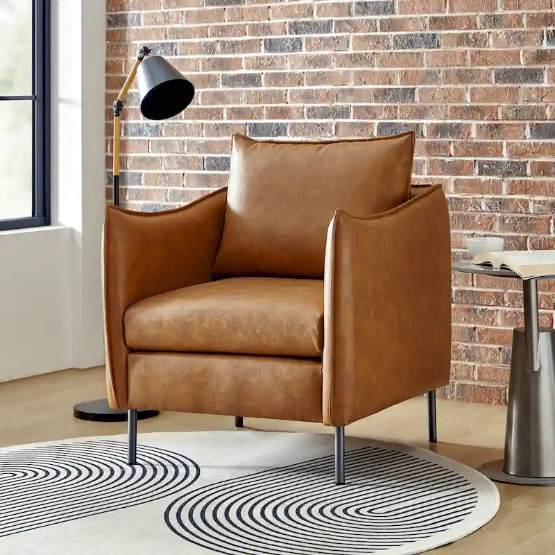 Fauteuil d'appoint Jaime en similicuir végétalien avec coussin amovible par HULALA HOME
