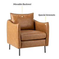 Fauteuil d'appoint Jaime en similicuir végétalien avec coussin amovible par HULALA HOME