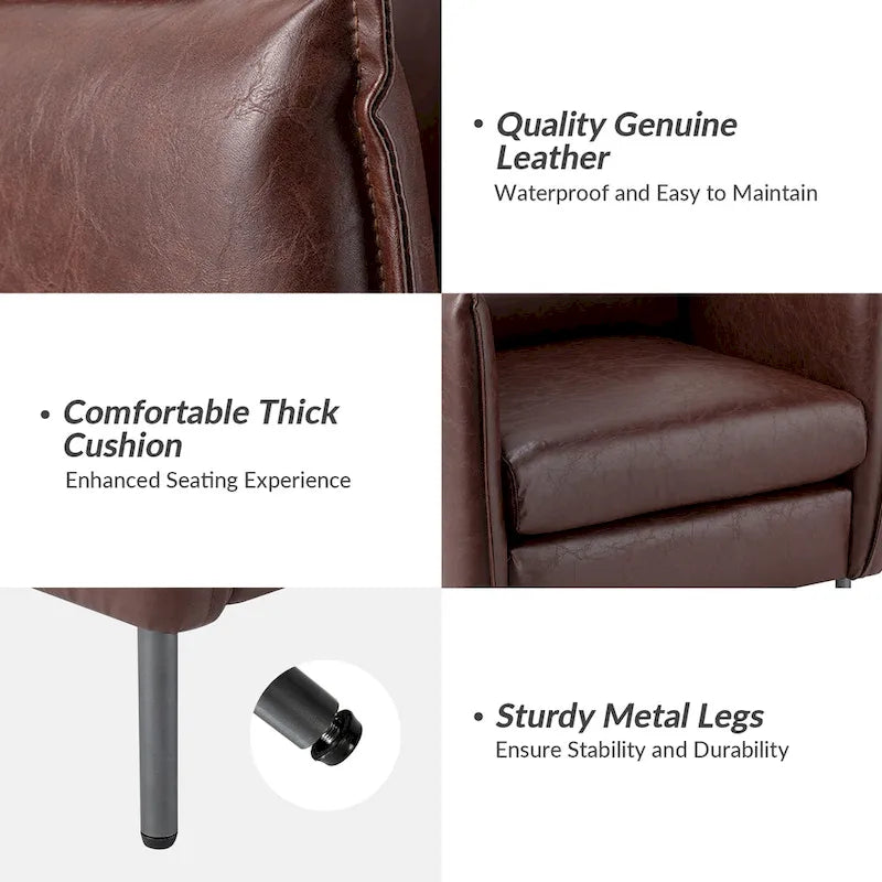 Fauteuil d'appoint Jaime en similicuir végétalien avec coussin amovible par HULALA HOME